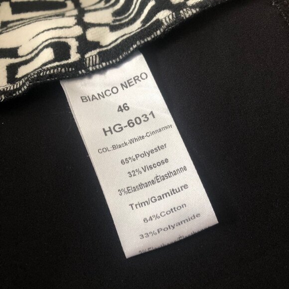 BIANCO NERO Modern Black White Cinnamon Patterned Jacket Excellent Cond Sz XL - Picture 6 of 7